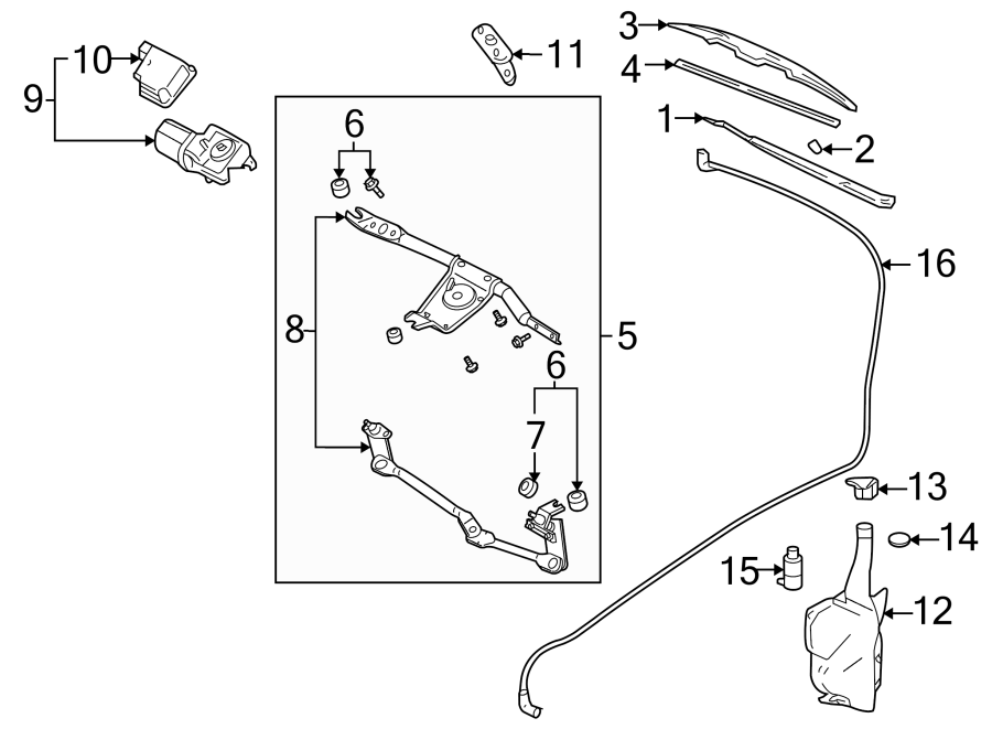 2003 Pontiac Sunfire Windshield Wiper Linkage