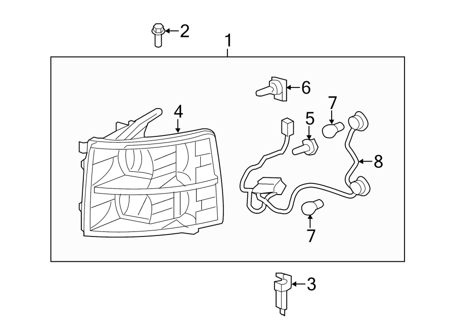 2011 Chevrolet Silverado 1500 Headlight Wiring Harness